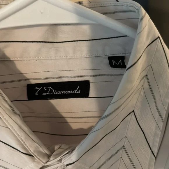 7 diamonds buckle brand medium white and striped shirt. - Picture 2 of 3
